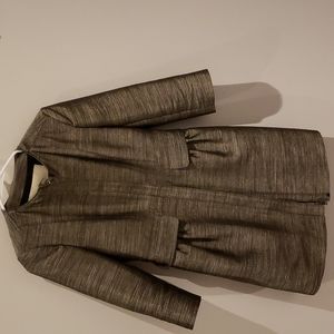 Burberry, Size 4, Black & Gold Long Jacket